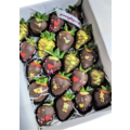 20pcs Heart to Heart in Gold & Black Chocolate Strawberries Gift Box